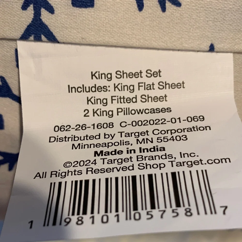 Target Blue Snowflake King Sheet Set